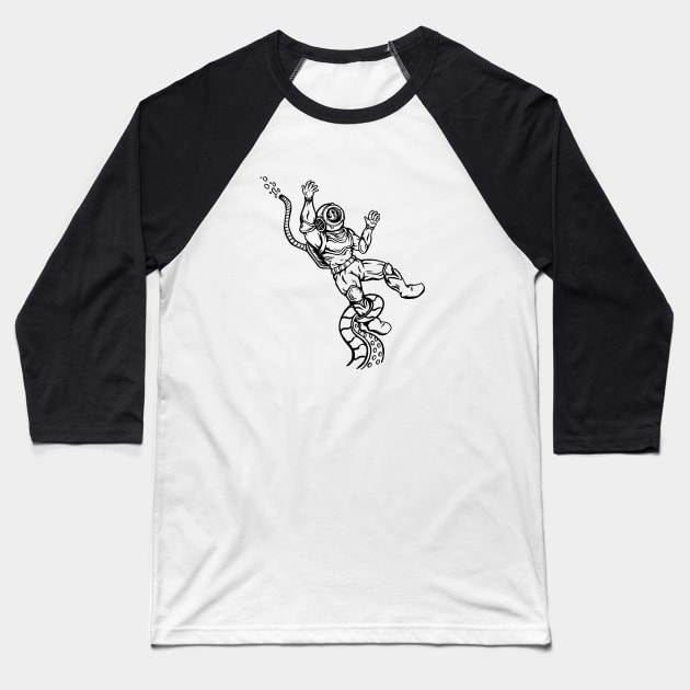 Scuba skeleton Baseball T-Shirt by StoneAndSling